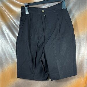 Vintage‎ 60’s sailcloth single pleat Classic sailing Black Shorts 26” waist. G1
